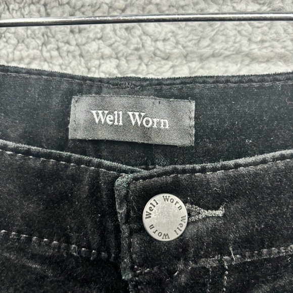 Well Worn Pants Size 12/32 Black Cotton Blend Stretch - Picture 3 of 7
